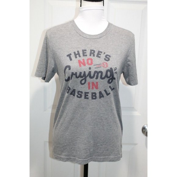 HOMAGE Tops - Homage Theres No Crying in Baseball Gray Tee T Shirt Relaxed Fit Womens Size XS